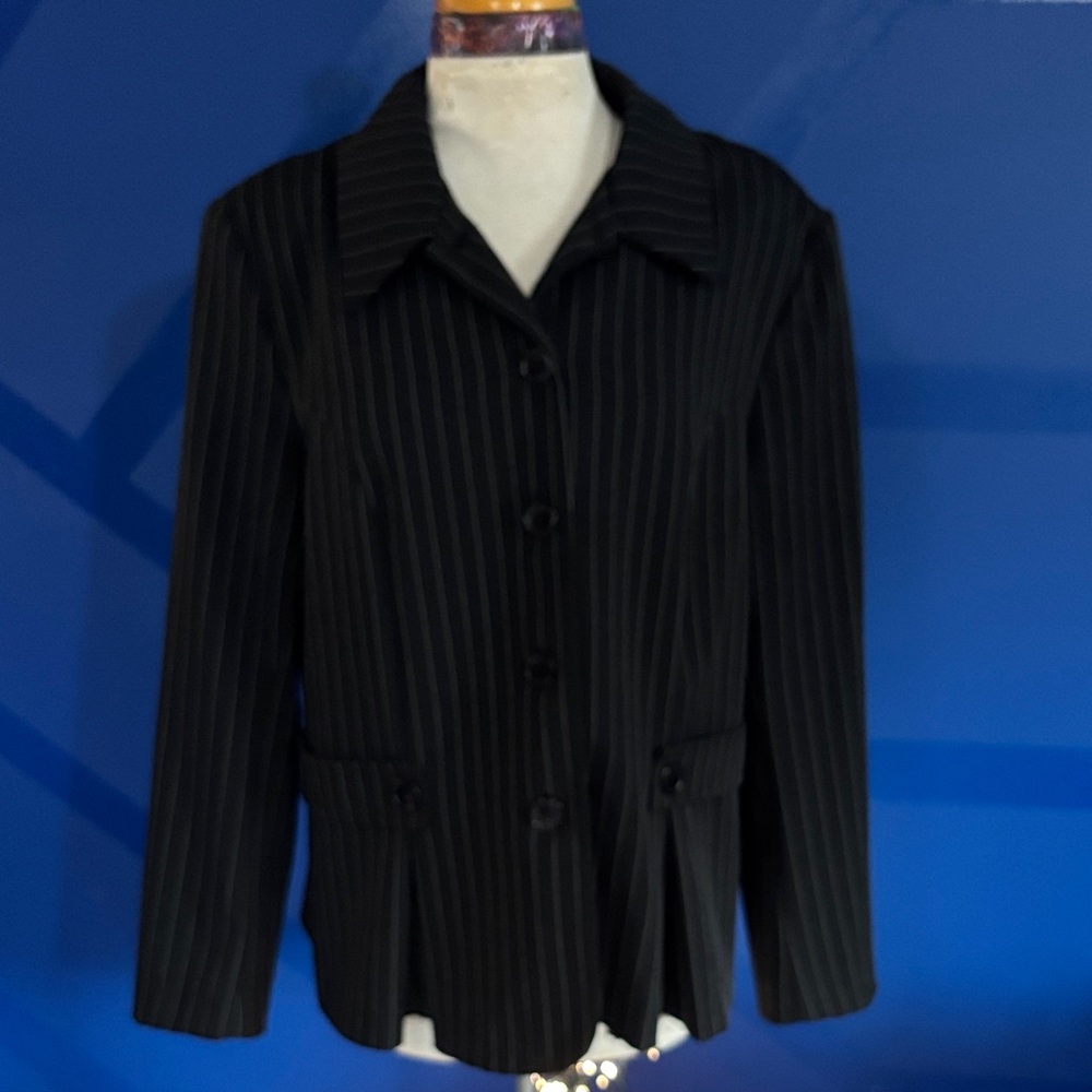 Vanity Fair Black Pinstripe Women's Blazer